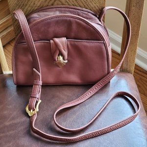 Liz Claiborne Brown Leather Crossbody Handbag